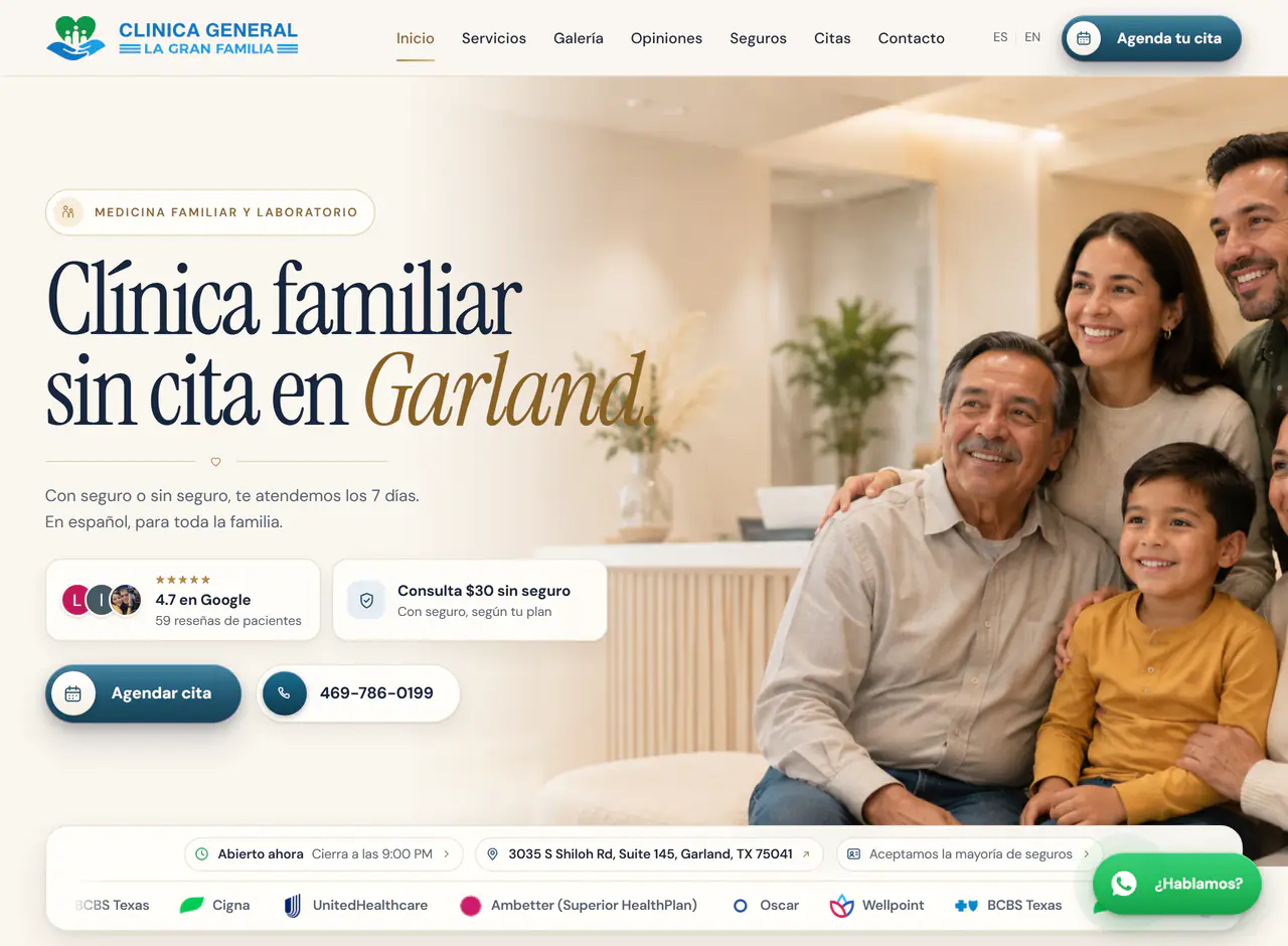 Clínica General La Gran Familia website